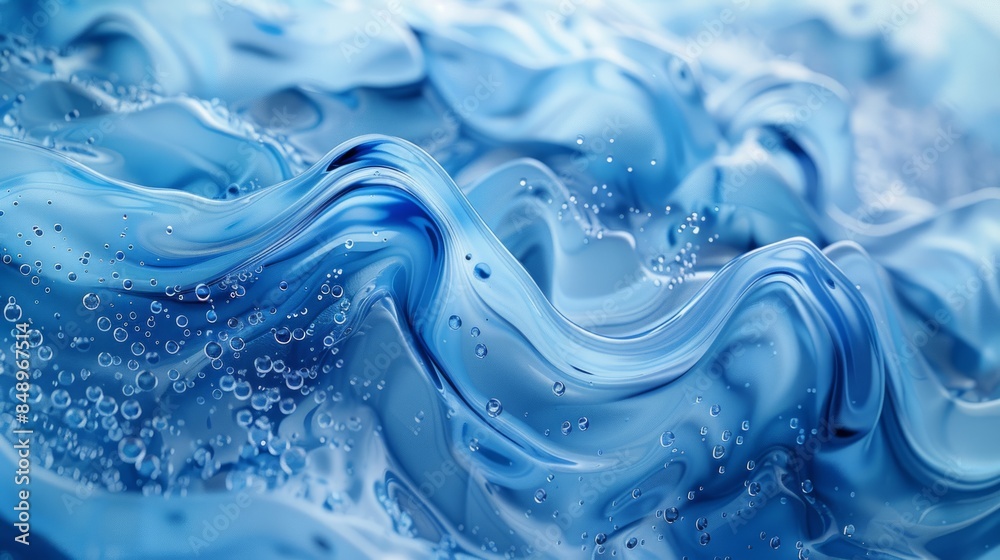 Abstract Blue Liquid with Bubbles Abstract Blue Liquid with Bubbles