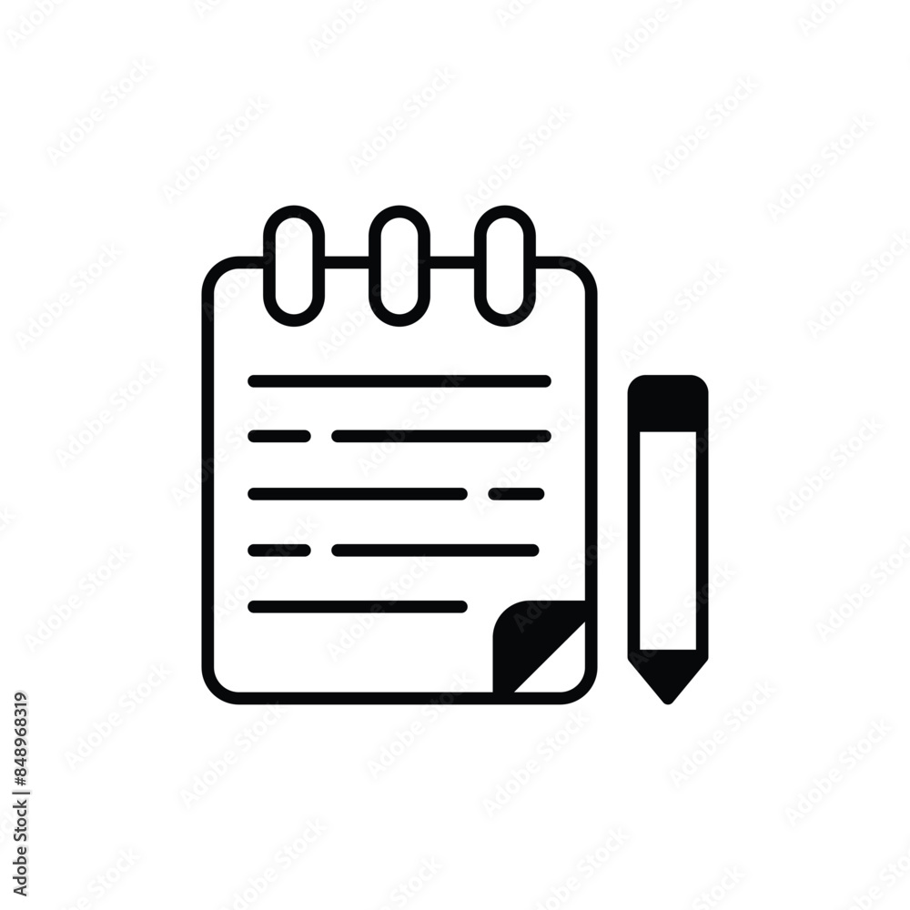 Note book icon design with white background stock illustration Note book icon design with white background stock illustration