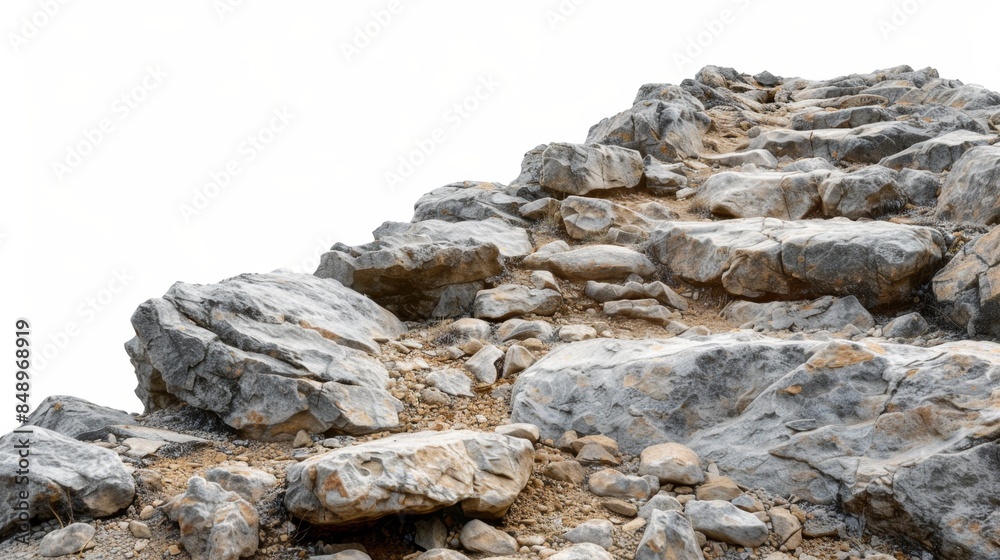 a rocky hiking path isolated on white background a rocky hiking path isolated on white background