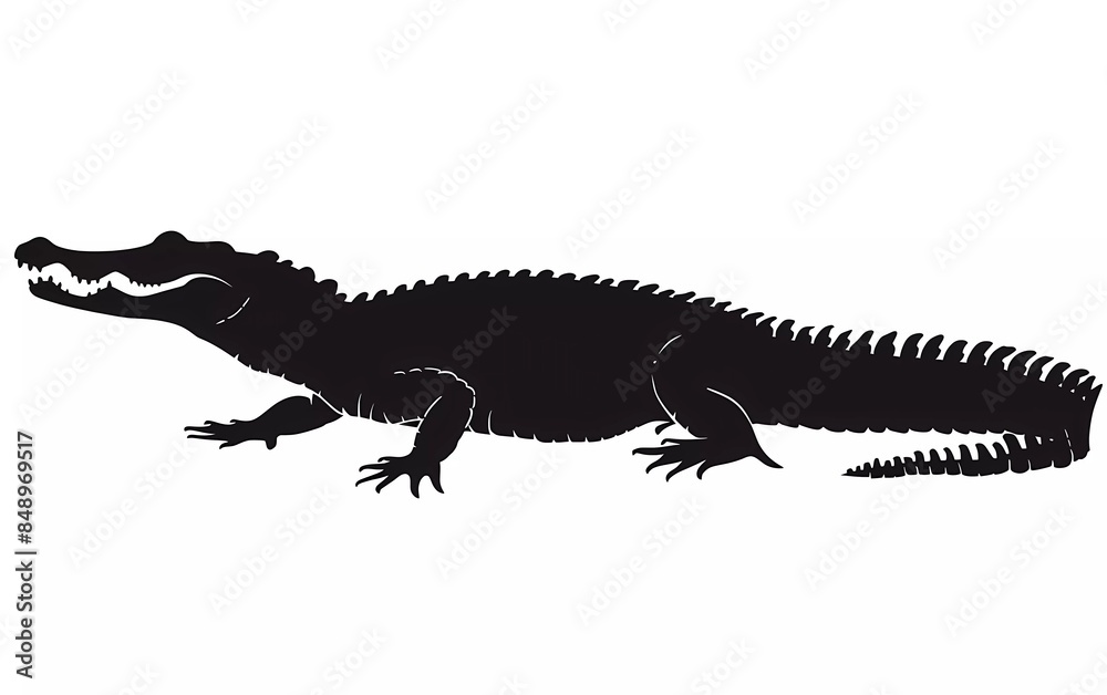 vector illustration of crocodile silhouette on white background vector illustration of crocodile silhouette on white background