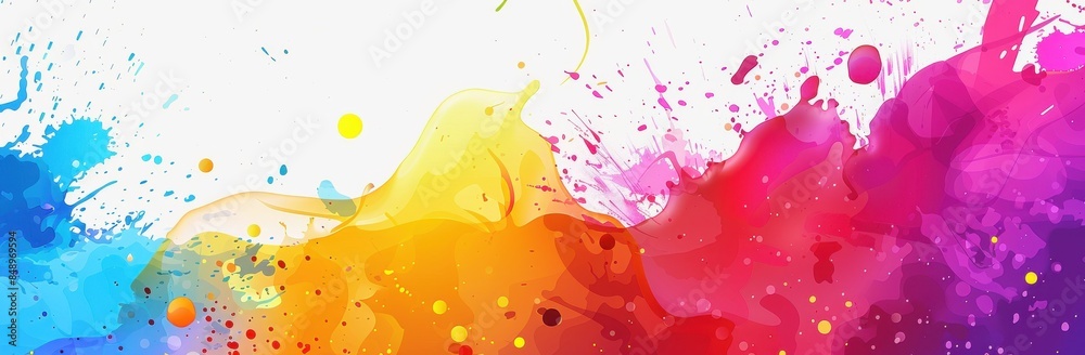 A colorful splash of paint with a rainbow of colors. The splatter of paint is in the middle of the image and is surrounded by a white background. The colors are bright and vibrant A colorful splash of paint with a rainbow of colors. The splatter of paint is in the middle of the image and is surrounded by a white background. The colors are bright and vibrant