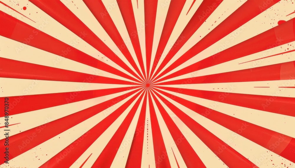 Fototapeta premium A red and yellow striped background with a red dot in the center. The background is a bright and energetic color scheme, while the red dot in the center adds a pop of color and draws the viewer's eye