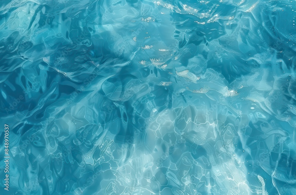 A body of water with a blue color. The water appears to be calm and still, with no visible ripples or waves A body of water with a blue color. The water appears to be calm and still, with no visible ripples or waves