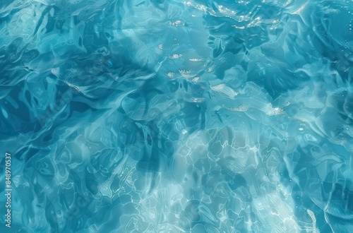 Wallpaper Mural A body of water with a blue color. The water appears to be calm and still, with no visible ripples or waves Torontodigital.ca
