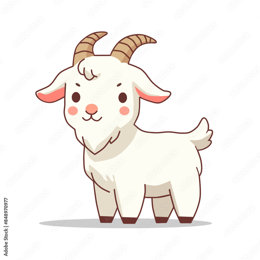 goat vector illustration in cartoon, flat and minimalist style isolated on white background goat vector illustration in cartoon, flat and minimalist style isolated on white background