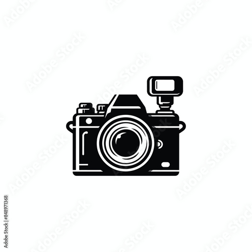 Camera silhouette illustration Artwork for photographer on World Photography Day