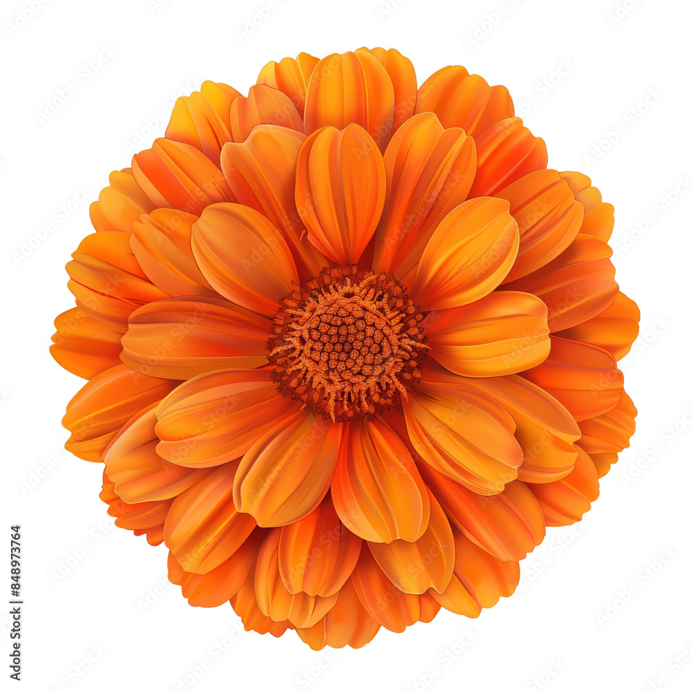 Vibrant orange gerbera daisy in full bloom, isolated on a white background, showcasing its vivid petals and detailed floral structure. Vibrant orange gerbera daisy in full bloom, isolated on a white background, showcasing its vivid petals and detailed floral structure.