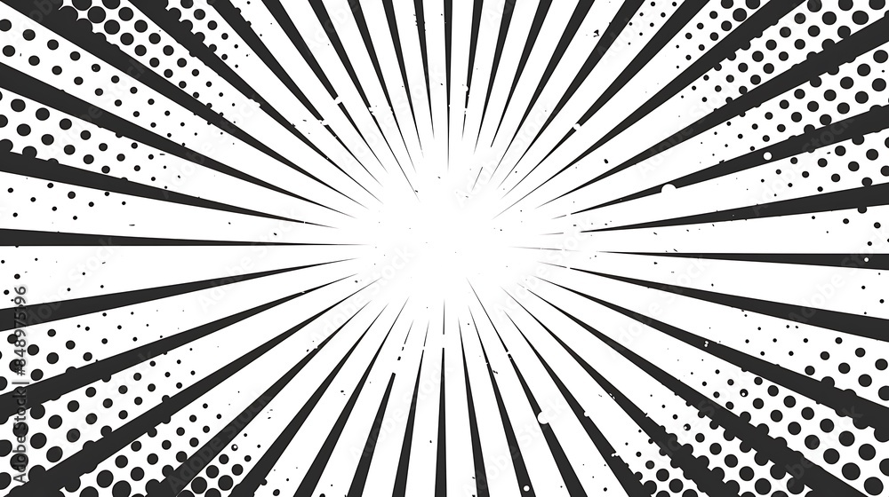 Obraz premium white pop art background with black grunge halftone texture