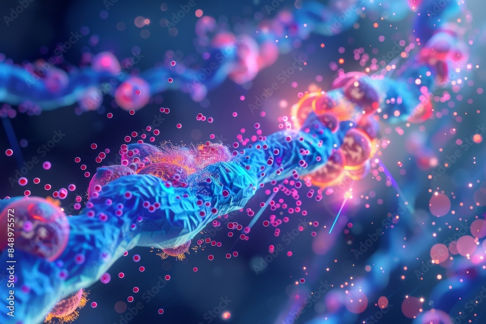 Detailed illustration of nanosensors monitoring drug release in a biological environment Detailed illustration of nanosensors monitoring drug release in a biological environment