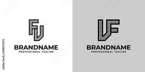 Letters FV and VF Dot Monogram Logo, Suitable for business with FV or VF initials