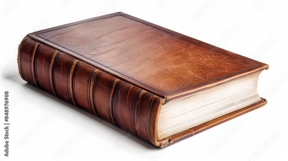 Obraz premium A comprehensive case law book with annotated cases isolated on a white background