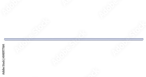 Illustration horizontal metal pipe made of metal - on isolated transparent background.