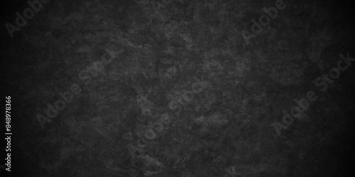 Dark Black background texture, old vintage charcoal black backdrop paper with watercolor. Abstract background with black wall surface, black stucco texture. Black gray satin dark texture luxurious.