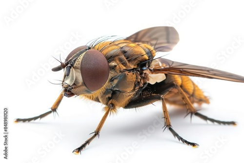 A horsefly with large eyes and stout body isolated on a white background photo