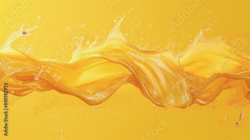 Wallpaper Mural A splash of yellow liquid on a yellow background Torontodigital.ca
