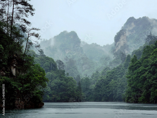 Baofeng Lake scenery in Zhangjiajie China.