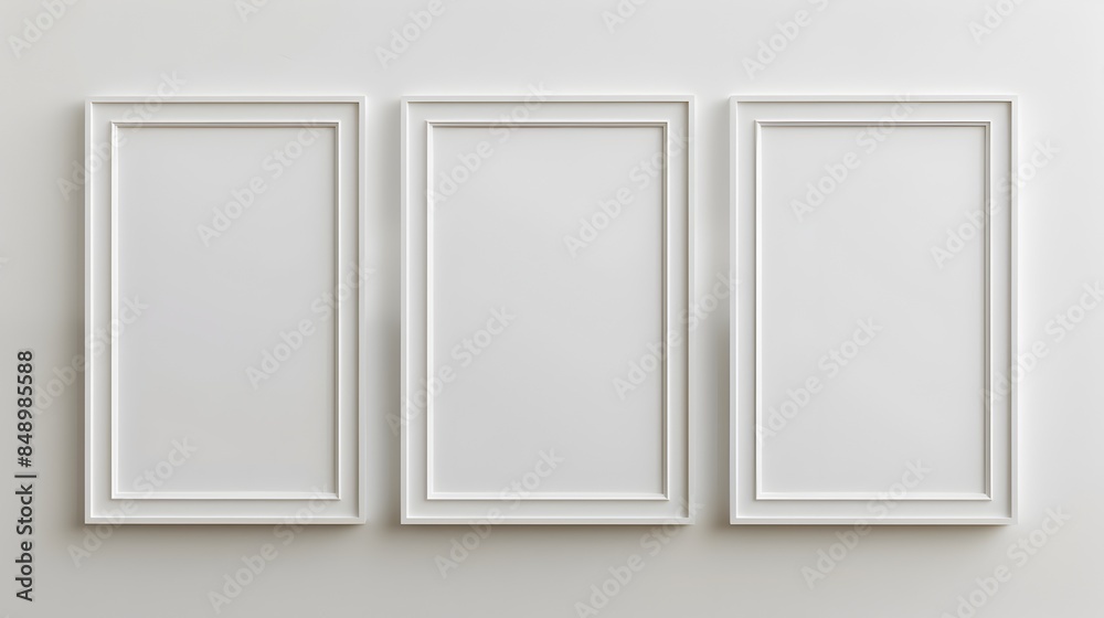 Fototapeta premium Minimalist Modern White Glossy Frame for Contemporary Interior Decor