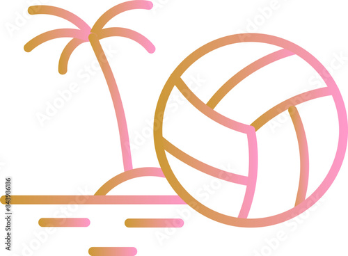 Beach Volleyball Vector Icon