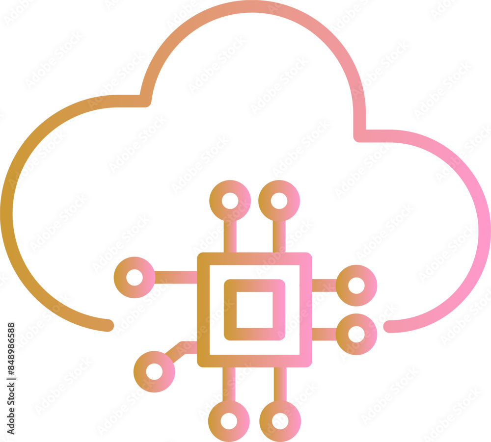 Obraz premium Cloud Computing Vector Icon