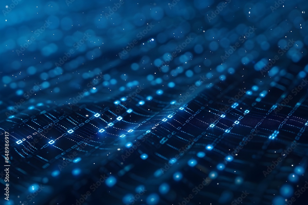 Cybersecurity Icons Dotting Dark Blue Digital Landscape Cybersecurity Icons Dotting Dark Blue Digital Landscape