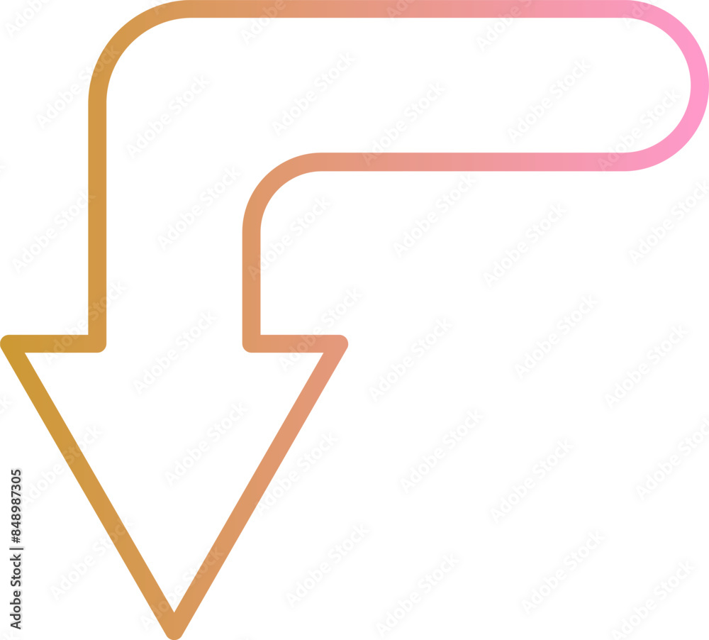 Turn Down Vector Icon Turn Down Vector Icon