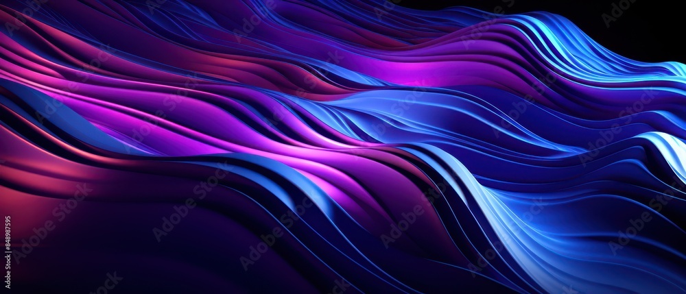 Abstract 3D terrain in purple and blue, Abstract 3D terrain in purple and blue,