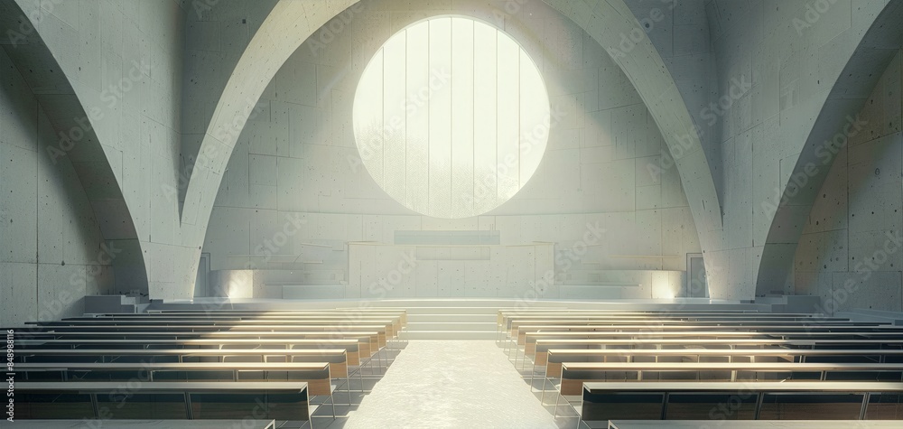Modern Auditorium with Dramatic Arched Design Modern Auditorium with Dramatic Arched Design