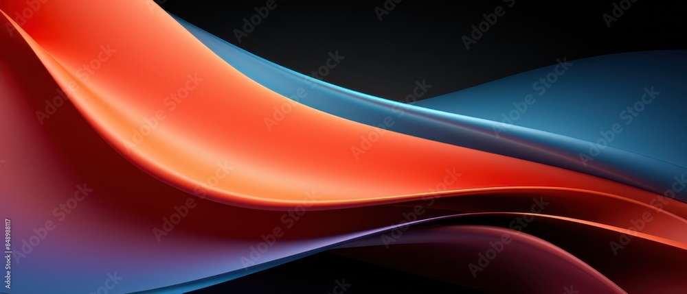 Fototapeta premium Abstract 3D backdrop, minimalist design, smooth lines, business colors