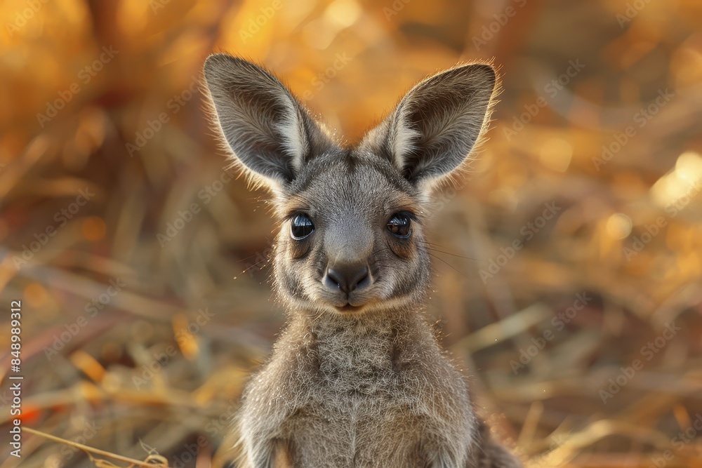 Baby Kangaroo: A tiny baby kangaroo, or joey, peeking out from its mother's pouch in the Australian outback. Baby Kangaroo: A tiny baby kangaroo, or joey, peeking out from its mother's pouch in the Australian outback.