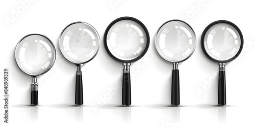 Wallpaper Mural Magnifying Glass Set  Five Classic Magnifiers in Different Views Torontodigital.ca