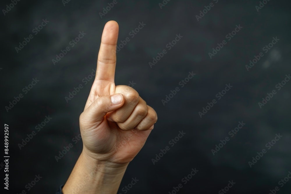 One Finger Gesture. Showing the Number One with Hand Gesture One Finger Gesture. Showing the Number One with Hand Gesture