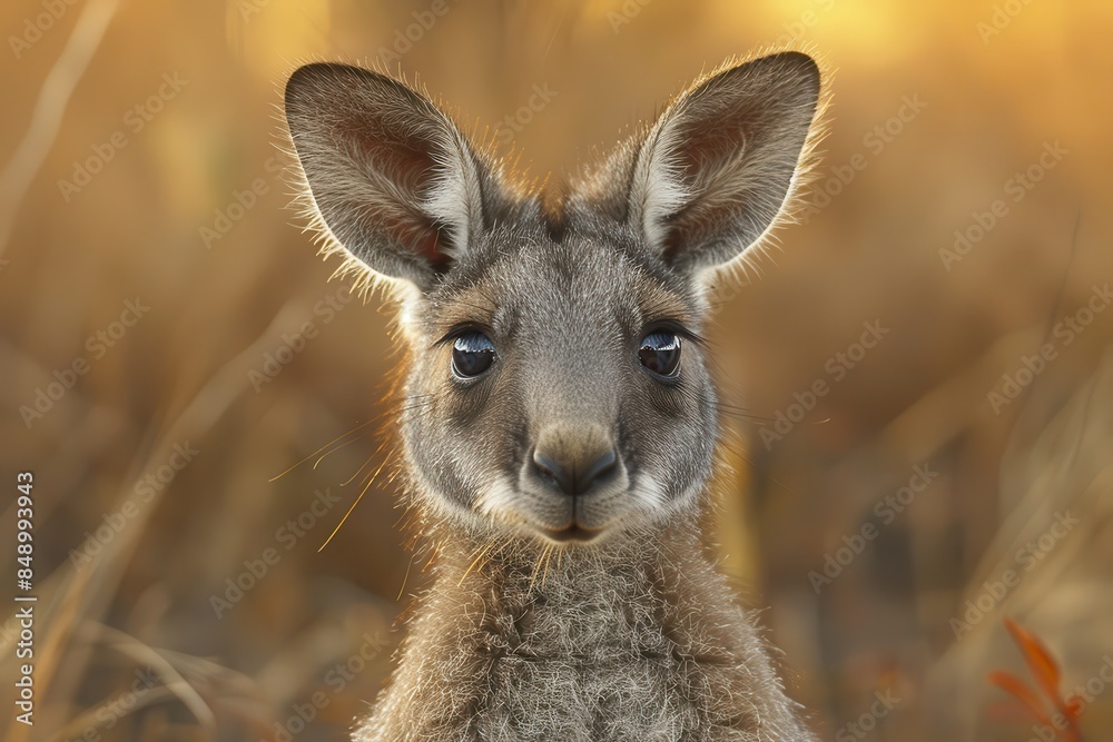 Baby Kangaroo: A tiny baby kangaroo, or joey, peeking out from its mother's pouch in the Australian outback. Baby Kangaroo: A tiny baby kangaroo, or joey, peeking out from its mother's pouch in the Australian outback.