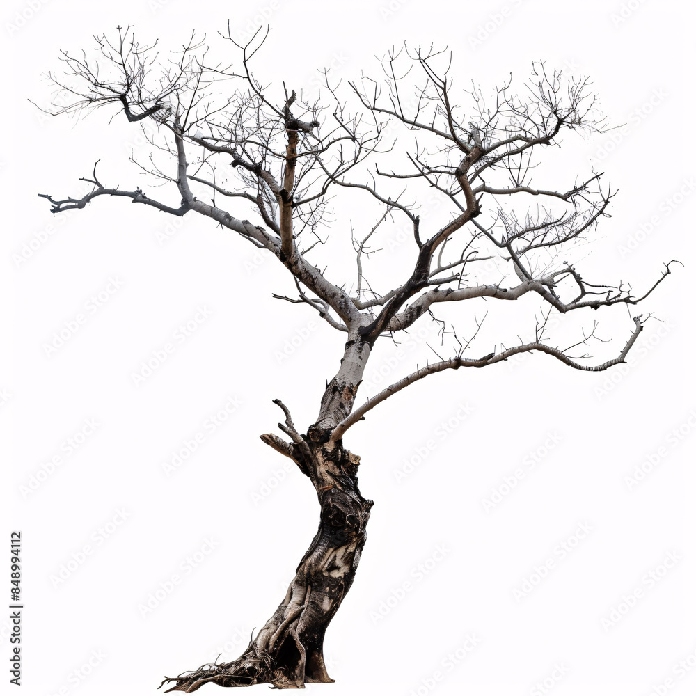 Fototapeta premium Dead tree isolated on white background