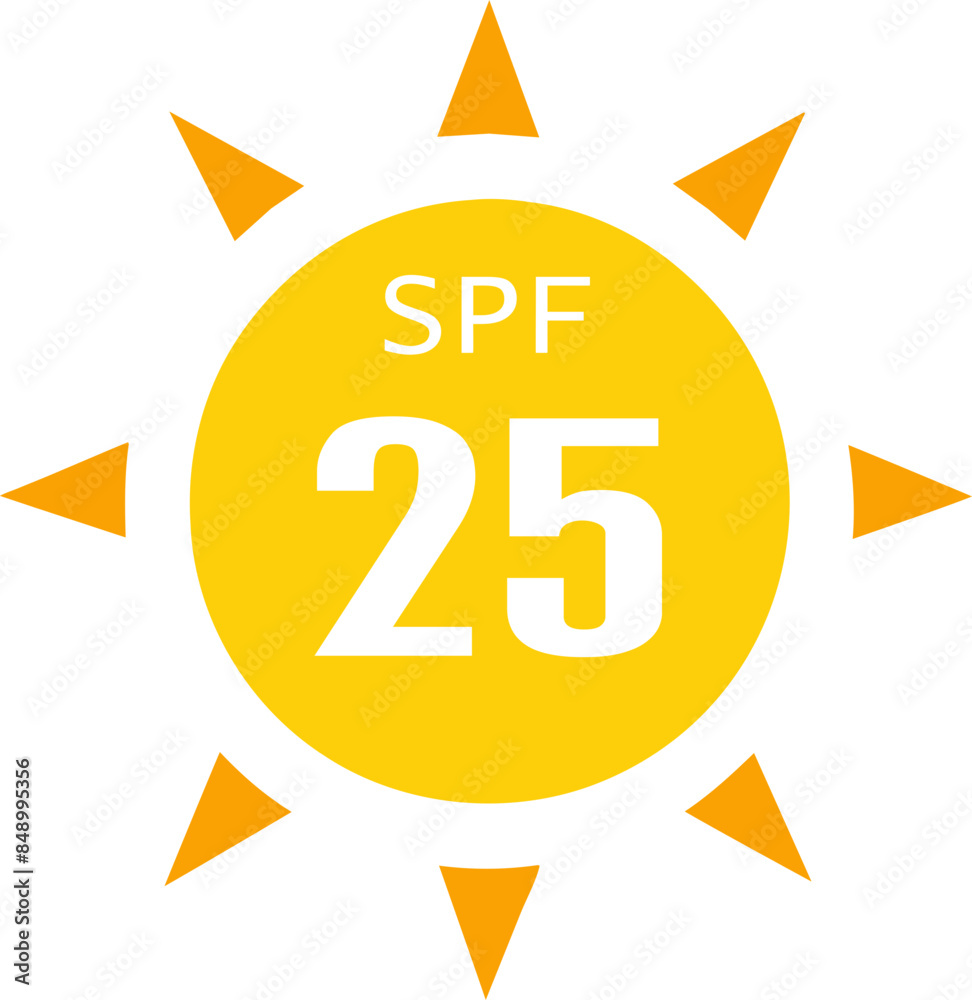 SPF 25 icon, sun, shield icon