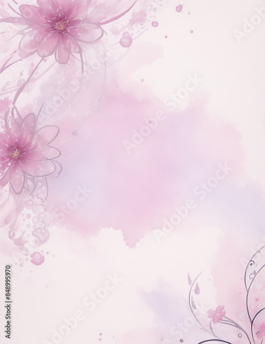 abstract background - Abstract light pink splashes and flowers Background - Generative AI