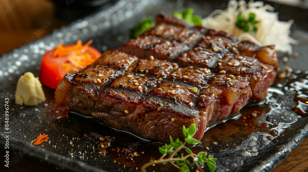 美味しそうな霜降りの赤みの和牛ステーキ 美味しそうな霜降りの赤みの和牛ステーキ
