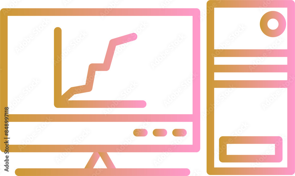 Graph Line Screen Vector Icon Graph Line Screen Vector Icon