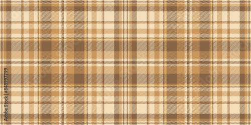 Wedding textile vector seamless, horizontal pattern check tartan. Fashionable texture fabric background plaid in orange and light colors.