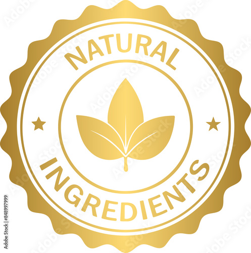 Bild auf Leinwand Golden natural ingredients stamp badge