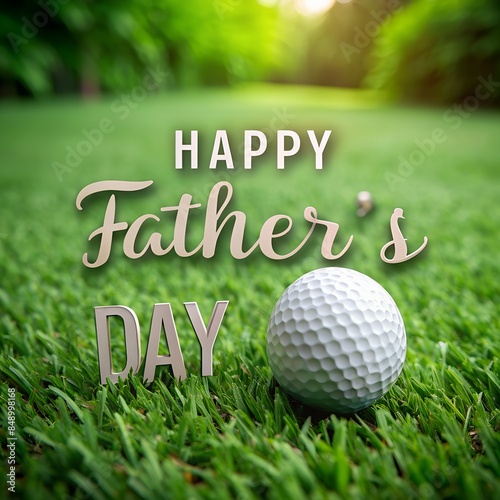 Fathers Day, happy father s day to golfer word is on green gras