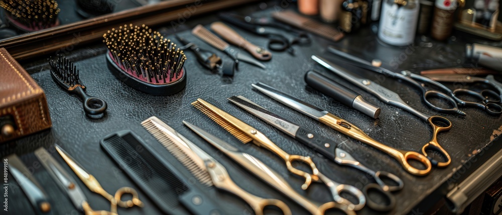 Fototapeta premium Closeup of futuristic neon gears in motion