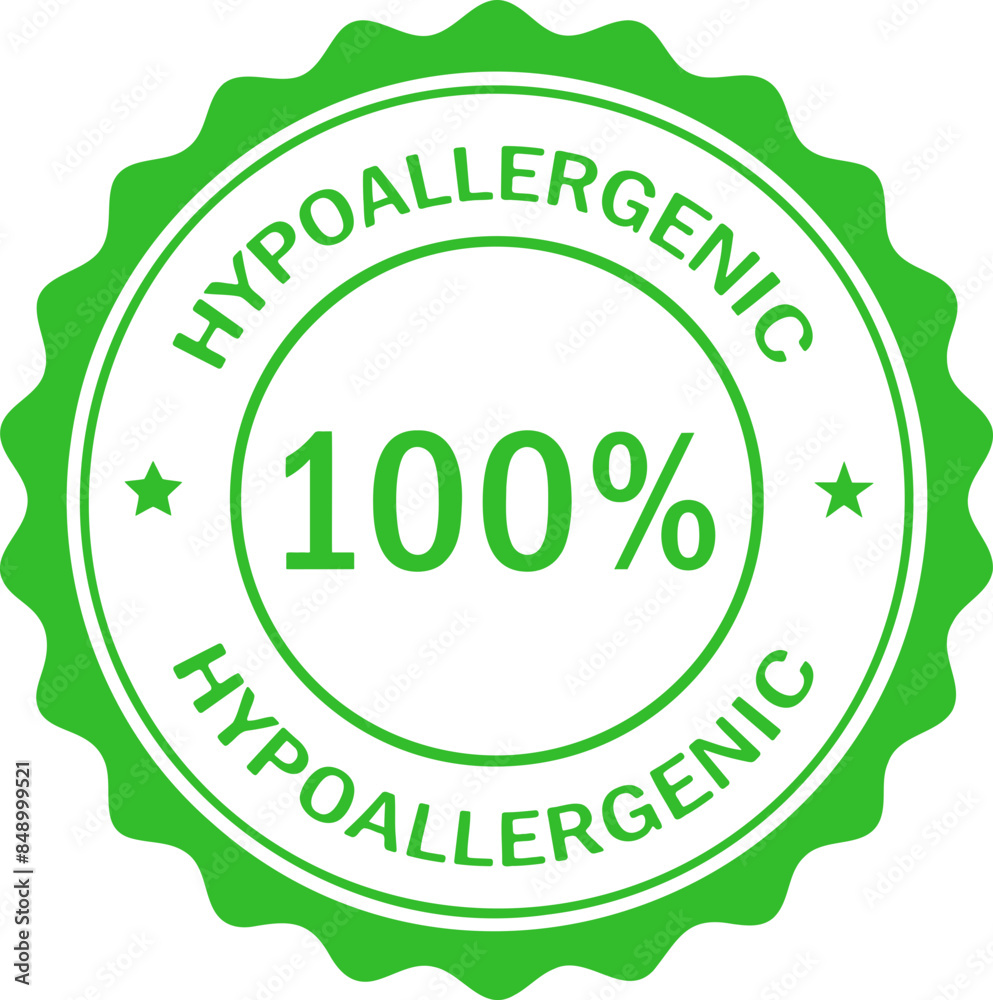 Hypoallergenic 100% stamp badge Hypoallergenic 100% stamp badge