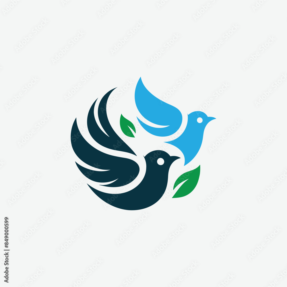 Vector Flying Minimal bird logo illustration isolated on white background Vector Flying Minimal bird logo illustration isolated on white background