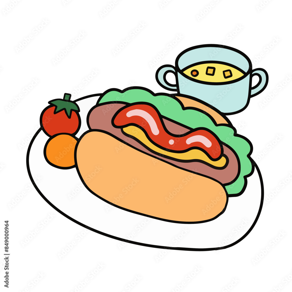 ホットドッグ　イラスト