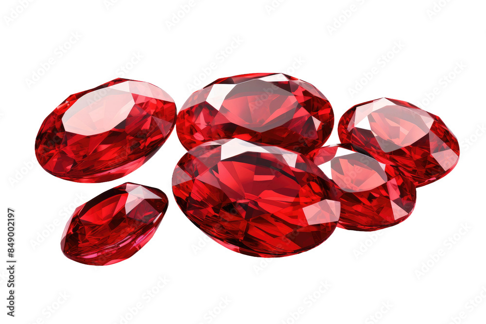 The Scarlet Sprinkling: A Whimsical Display of Red Diamonds on a Clear PNG or White Background.