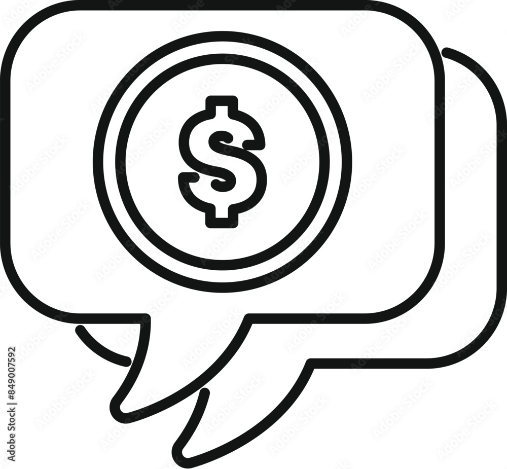 Minimalist illustration representing a financial discussion about money and business Minimalist illustration representing a financial discussion about money and business