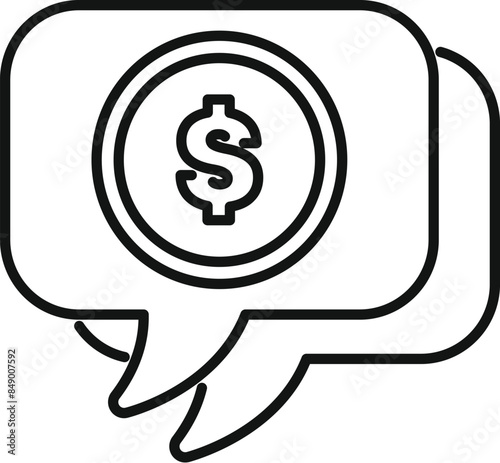 Minimalist illustration representing a financial discussion about money and business