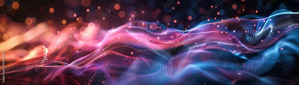 Fototapeta premium Sound waves transformed into visual art through AI technology