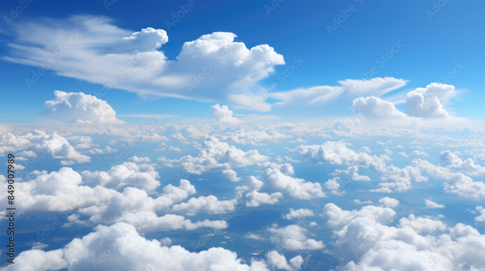 Fototapeta premium Blue sky and white clouds background 