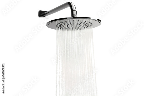 The Dancing Rain: A Shower Head in Motion on a Clear PNG or White Background.